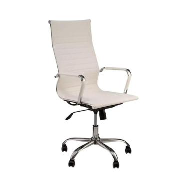 Imagem de Cadeira De Escritório Esteirinha Giratória Ergonômica Alta Branco