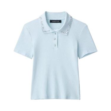 Imagem de Camiseta Polo De Verão 2025 Em Cor Sólida Com Mangas Curtas, Moda E La