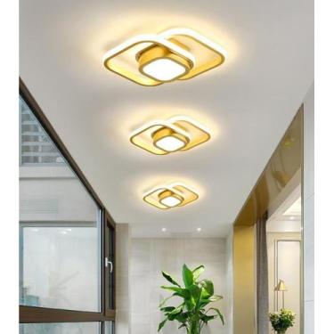 Imagem de Luminária De Teto Plafon de Sobrepor Led Moderna para Corredor Sala Qu