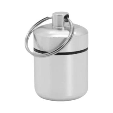 Imagem de Caixa De Pílulas De Alumínio À Prova d'Água Com Chaveiro, Armazenament