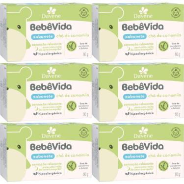 Imagem de 6UN Sabonete Vegetal Bebe Vida Cha de Camomila 90g Davene