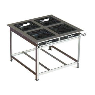 Imagem de Fogão Industrial Inox 30x30 P7 4 Bocas Baixa Pressão 4 QS JS Martins -