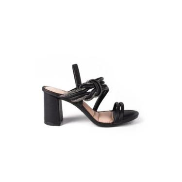 Imagem de Sandália Preta Salto Médio Bloco Dakota, 38