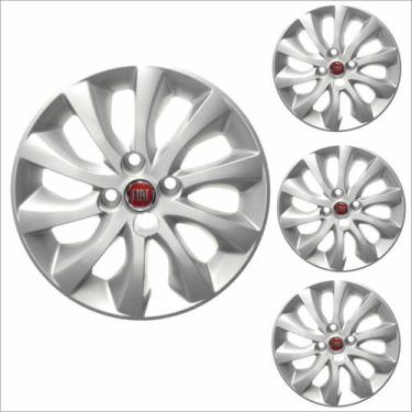 Imagem de Jogo Calota Aro 15 Idea 2014 à 2016 Fiat + Emblema Resinado - Grid