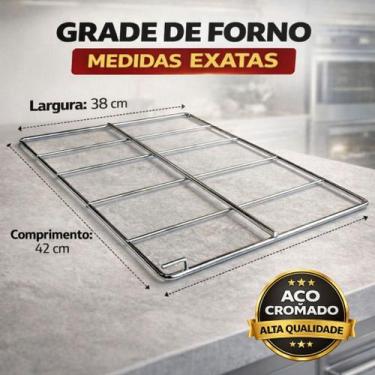 Imagem de Grade Para Forno Layr Inox 38 largura x42 comprimento Cromada - Própri