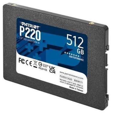 Imagem de HD SSD 512GB Patriot P220 SATA3 2.5 550MBs Rapidez e Alto Desempenho p