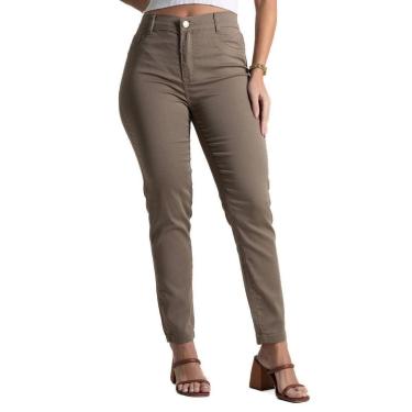 Imagem de Calça Sarja Sawary Cigarrete - 282138 - Caqui escuro 44-Feminino