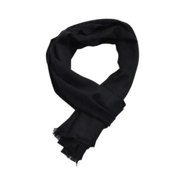 Imagem de Cachecol Masculino De Inverno Quente Em Cashmere Pashmina Cor Sólida A