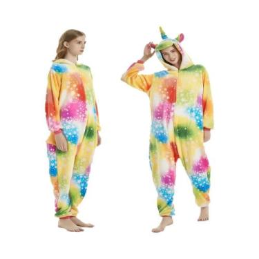 Imagem de Macacão Kigurumi Com Capuz Para Adultos plus Size, Pijamas Com Zíper D