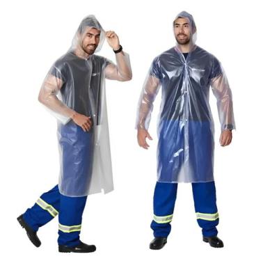 Imagem de Capa De Chuva Transparente Resistente De Pvc Com Capuz - Brascamp, GG