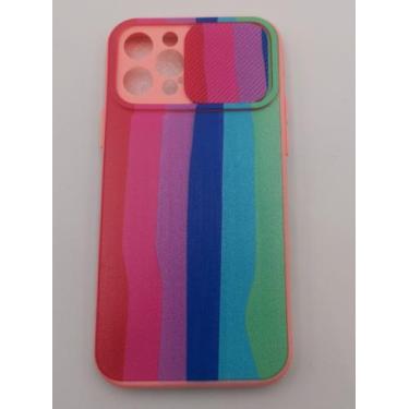Imagem de Capa Capinha para iphone 12 tela 6.1 Protege Camera listras - sem, azu