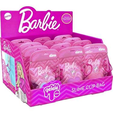 Imagem de Slime Barbie Gelele Clip Bag 180g com Bolsinha e Clip Personalizado Rosa Doce Brinquedo