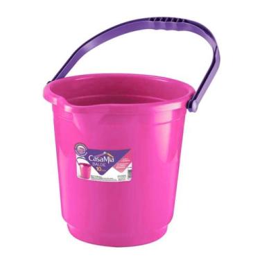 Imagem de Balde 10 Litros Medidas Internas Borda Angulada Casamia, Rosa