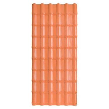 Imagem de Kit 10 Telhas Plan PVC 1,98 x 0,88 x 1,6 mm 06 Ondas Afort Marrom