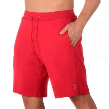 Imagem de Bermuda Short Academia Moletinho Masculina Fecho Cordao Ajustavel Com 