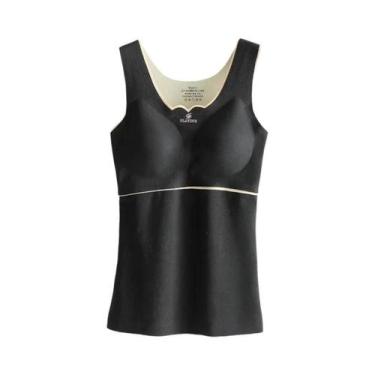 Imagem de Camisola Térmica Feminina Slim Fit De Veludo Para Inverno Com Bojo Sól