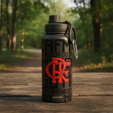 Imagem de Garrafa Térmica Flamengo Rubro Negra Gocase Aço Inoxidável 950ml, Flam