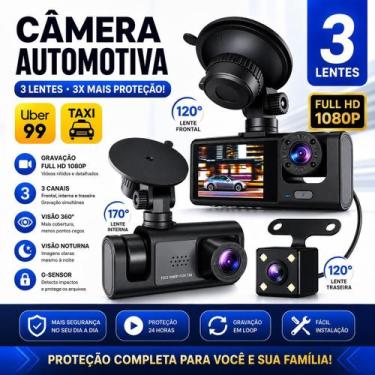 Imagem de Câmera Veicular 3 Canais para Uber e Motoristas Profissionais