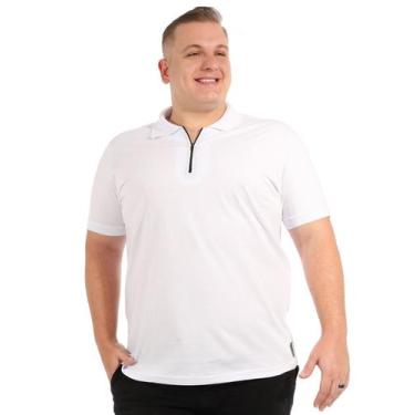 Imagem de Camisa Polo Plus Size Masculina Manga Curta Anistia Com Zíper E Punho 