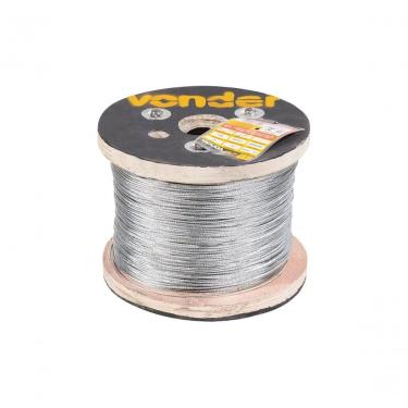 Imagem de Cabo de Aço Galvanizado 1,5mm 6x7 Bobina 500m para Cargas Estáticas e Atrito Vonder