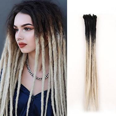 Imagem de Extensões de Dreadlock Dsoar Dreads Sintéticos Extensões de Cabelo Feitas à Mão 50 cm Duas Cores