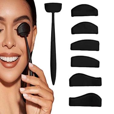 Imagem de Kit de linhas de vinco, kit de carimbos de sombra, carimbo de corte de vinco, estênceis de sombra, kit de linhas Glam Up Easy Crease Line, ferramenta preguiçosa Quick Eye Makeup Cut Crease