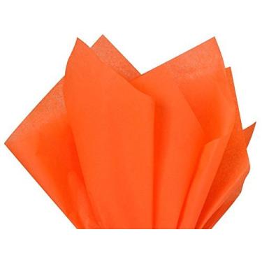 Imagem de Flexicore Packaging Papel de embrulho laranja | Tamanho: 38 cm x 50 cm | Contagem: 10 folhas | Artesanato DIY, arte, embrulho, crepe, decorações, pompom, embalagem e festa