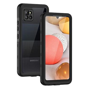 Imagem de Lanhiem Capa para Samsung A42 5G, IP68 à prova d'água e poeira à prova de choque com protetor de tela integrado, capa protetora subaquática totalmente selada para Samsung Galaxy A42 5G, preto/transparente