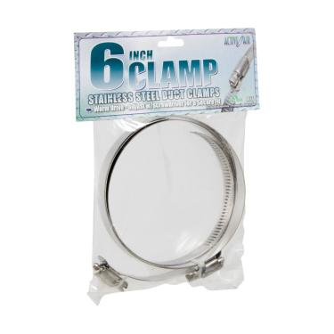 Imagem de Hydrofarm ACC6 Active Air de aço inoxidável, 15 cm (pacote com 2) braçadeiras para duto, 15 cm