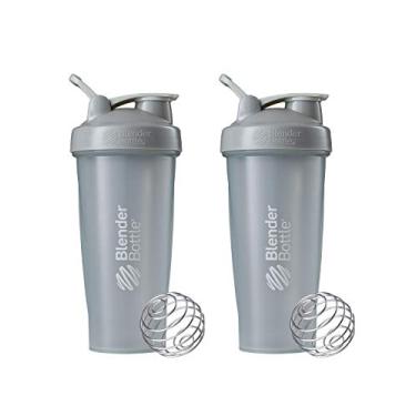 Imagem de BlenderBottle Coqueteleira clássica perfeita para shakes de proteína e pré-treino, 800 ml (pacote com 2), cinza seixo