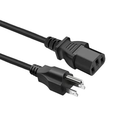 Imagem de Cabo de alimentação CA 18 AWG 3 pinos 10 Amps 125 Volts para eletrônicos, Samsung, laptop, TV, Sharp, Sony, AOC, Vizio, Acer, Asus, Dell, monitor de computador, rádio, impressora, cabo de alimentação
