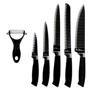 Imagem de Jogo de Facas 6 Peças Aço Inox Knife Set Preto