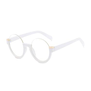 Imagem de Óculos de sol femininos redondos sem aro fashion com gradiente retrô lentes transparentes armação sombras uv400,9, china