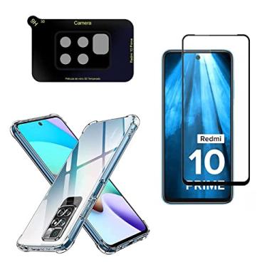Imagem de Kit Capa Anti Impacto + Película 3D 9D + Película Câmera Xiaomi Redmi Note 11s Redmi 10C Poco X4 Pro (Redmi 10 Prime)