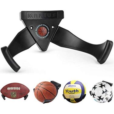 Imagem de Suporte de bola Bestbuy suporte de parede bola de basquete garra economia de espaço exibição rack de armazenamento de bola esportiva para futebol, beisebol, rugby, vôlei, bola de exercício pacote col