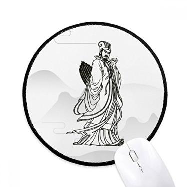 Imagem de DIYthinker Dao Religion China Zhuge Liang Mouse Pad Desktop Office Tapete redondo para computador