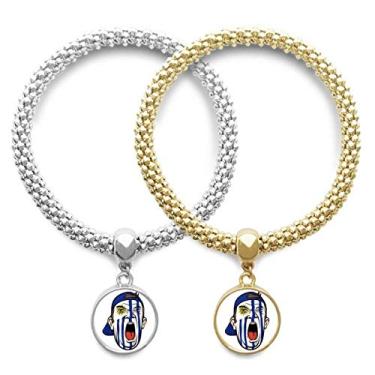 Imagem de DIYthinker Uraguay Bandeira Facial Maquiagem Cabeça Touca Amante Pulseira Pingente Joias Casal Corrente Presente, NA, Na