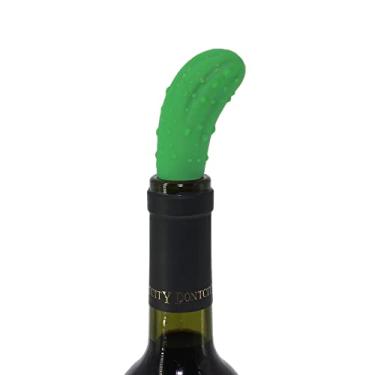 Imagem de Rolha de silicone em forma de pepino para garrafa de vinho resselável e resselável