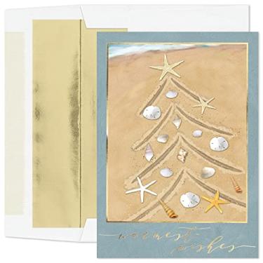 Imagem de Masterpiece Studios Coleção Warmest Wishes Holiday 16 envelopes forrados com papel alumínio, rolo de areia, 14 x 19 cm