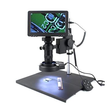 Imagem de Kit de acessórios para microscópio, microscópio digital LCD de 7 polegadas, câmera de microscópio de lente de 130x, slides de microscópio eletrônico de vídeo HD USB