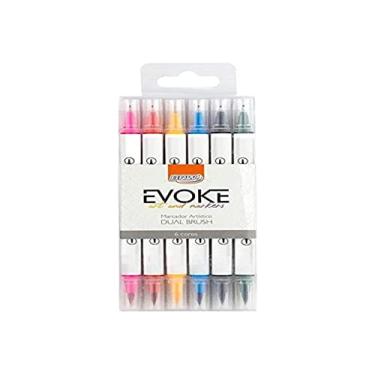 Imagem de Marcador Artístico Evoke Dual Brush Pen Blister com 6 Cores, BRW