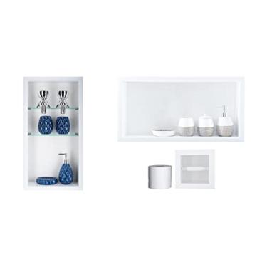 Imagem de Nicho Em Porcelanato Para Banheiro - kit com 3 peças (Branco)