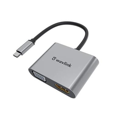 Imagem de Adaptador WAVLINK USB-C para HDMI VGA, compatível com Thunderbolt 3, conversor HDMI tipo C para VGA duplo para MacBook Pro/Air, iPad Pro, compatível com Mac OS iPad OS Windows Android Linux ...