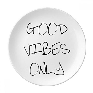 Imagem de Good Vibes Placa decorativa de porcelana Salver Prato de jantar