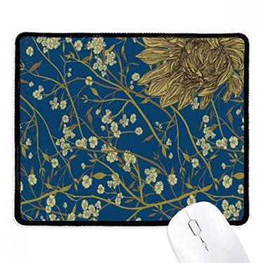 Imagem de Mousepad de flor de crisântemo pintado à mão, tapete de borracha para jogos