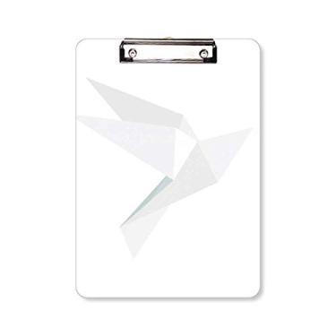 Imagem de Placa de suporte para pasta com estampa de pombo abstrata origami branco A4