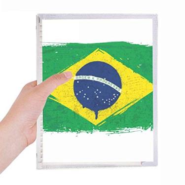 Imagem de Caderno de folhas soltas com a bandeira do Brasil pintado à mão