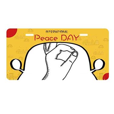 Imagem de DIYthinker OK Gesture Line Desenho Padrão Placa Placa Etiqueta Decoração Carro Dia da Paz