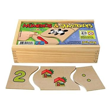 Imagem de Números E Quantidades 30 Peças Cx. De Madeira