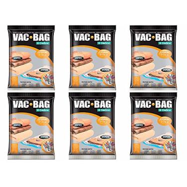 Imagem de Kit 6 Saco para Armazenagem a Vácuo Vac Bag Impermeável Para Closet 55 x 90 cm Grande